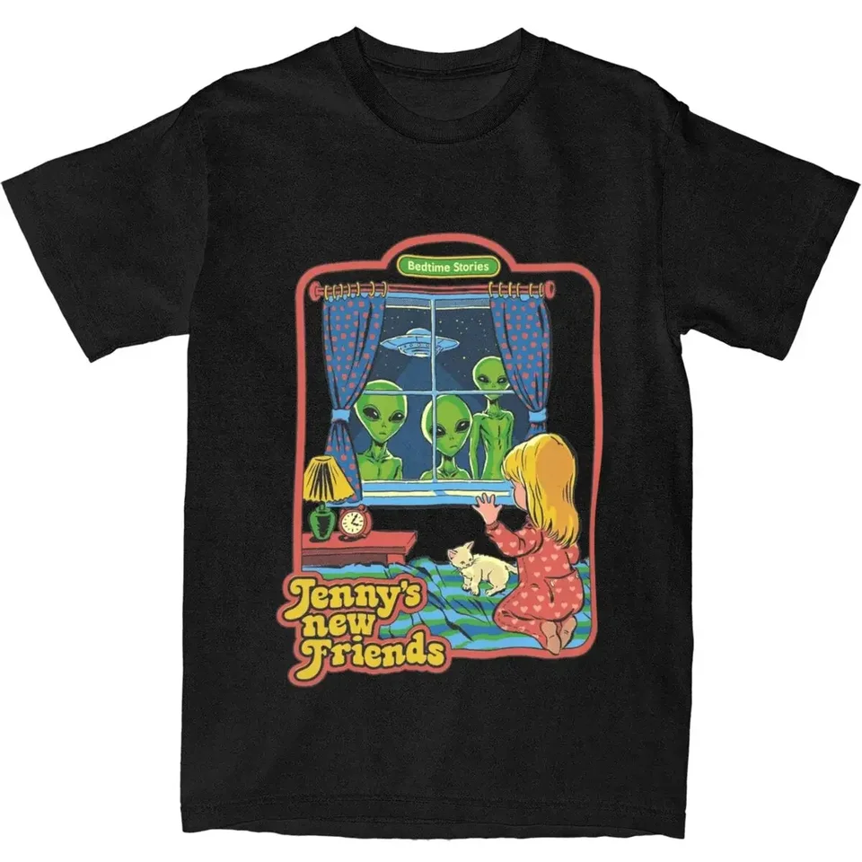 Nový príchod módne muži Horor mimozemšťan spania príbehu tričko tričko UFO Dark Humor Sci Fi 100% oblečenie Cool tričko leto