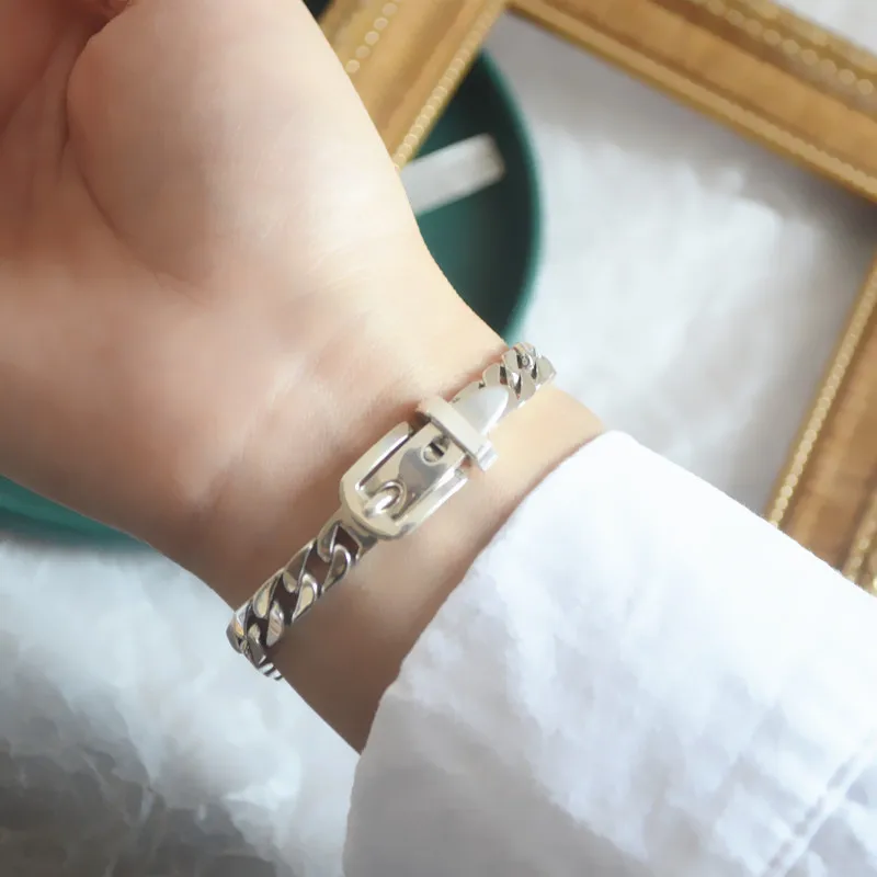 Nový príchod osobnosť Belt Design Thai Strieborné dámy náramky Originálne šperky pre ženy vianočné darčeky