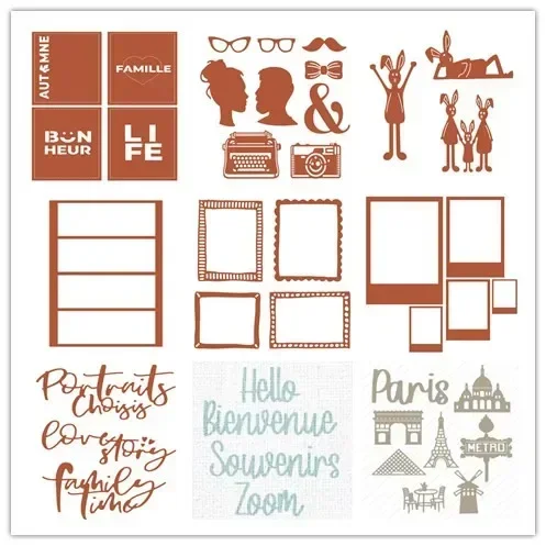 Nový príchod Presell Paris zomrie na DIY Scrapbooking/Photo album Dekoratívne reliéfne DIY papierové karty