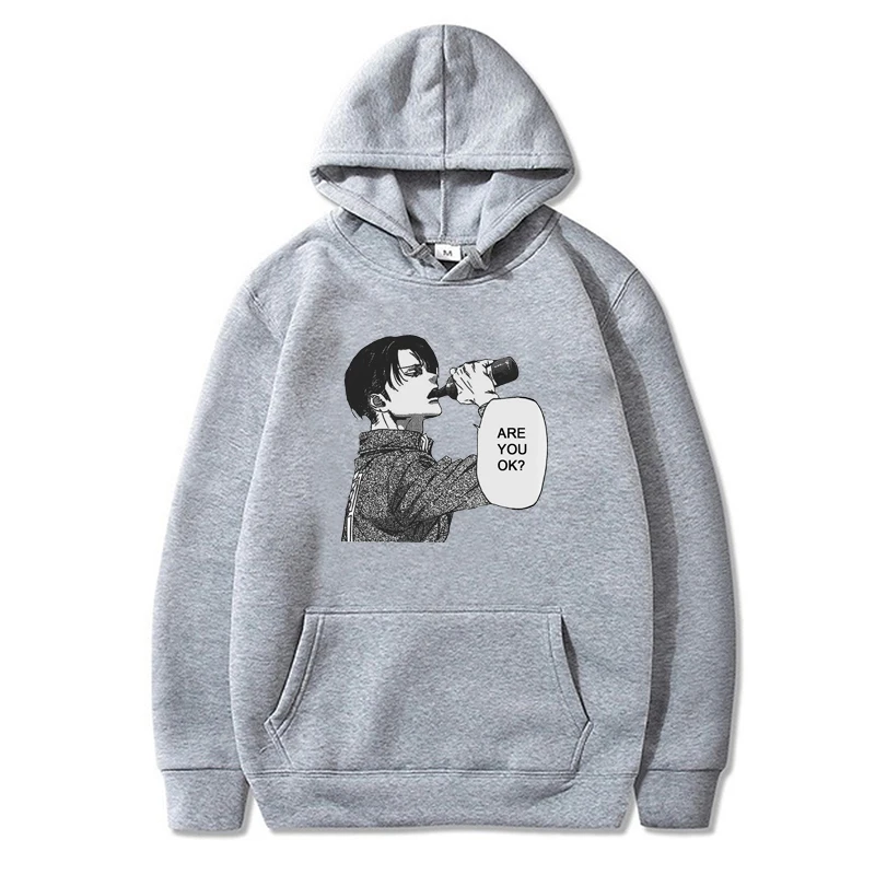 Nový príchod Príležitostné horúce anime mikiny útok na Titan Levi Ackerman mikiny voľný manga grafický pullover y2k nadmerne unisex