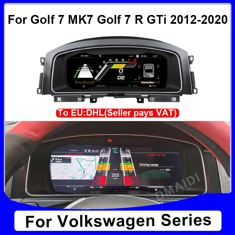 Nový prístrojový klaster LCD rýchlomer digitálny panel Dashboard Car pre Volkswagen VW Golf 7 MK7 7 R GTI Passat B8 CC Navigácia