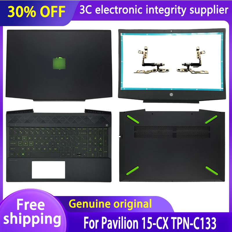 Nový pôvodný kryt notebooku pre Pavilón HP 15-CX TPN-C133 LCD zadný kryt/predný rám/pánty/palmové/spodné puzdro L20313-001