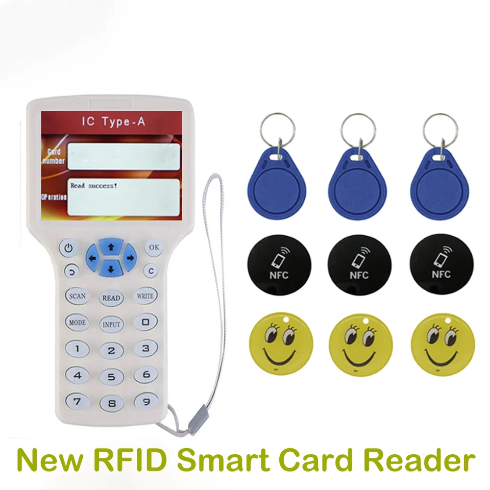 Nový RFID English 10 Frekvenčný vreckový kopír T5577 CUID inteligentný čip duplikátor ID IC NFC Čítačka 125KHZ 13,56MHz CLONE CLONE