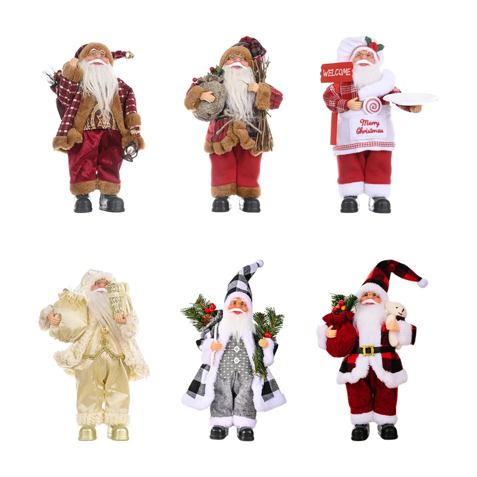 Nový rok Vianoce Santa Claus Doll Figurine pre domáce dekorácie doplnky Navidad Tree Ozdoby 30 cm veľké postavenie Obrázok 2024