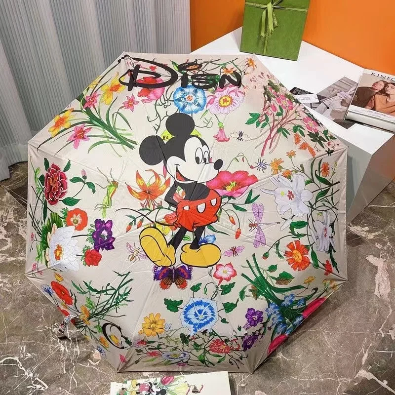 Nový roztomilý Kawaii Disney Mickey Mouse, ktorý bol zahustený plne automatický dáždnik ochrany pred slnkom ako darček pre mužov a ženských priateľov