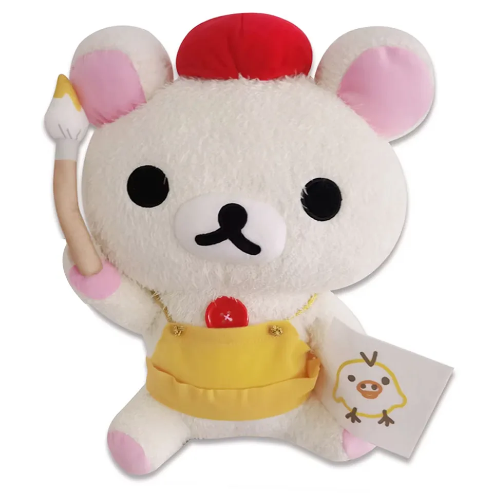 Nový roztomilý Rilakkuma Korilalakkuma medveď maliar Veľký plyšový vankúš vankúš Detské hračky Dirdé deti darčeky 37 cm