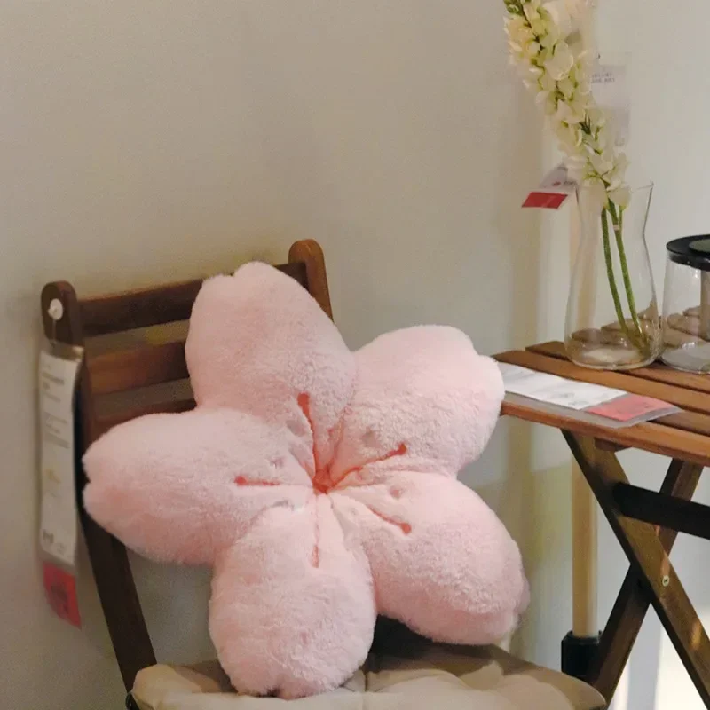 Nový ružový plyšový vankúš Sakura kawaii kvety plyšový vankúš Matš