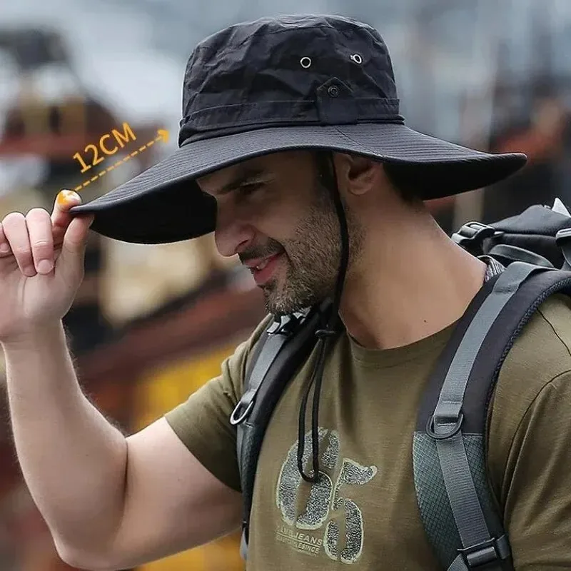 Nový rybársky klobúk na ochranu pred slnkom letný priedušný kempingové kempingové turistické čiapky anti-uv slnečné klobúky horolezecké čiapky Pánske klobúk Panama