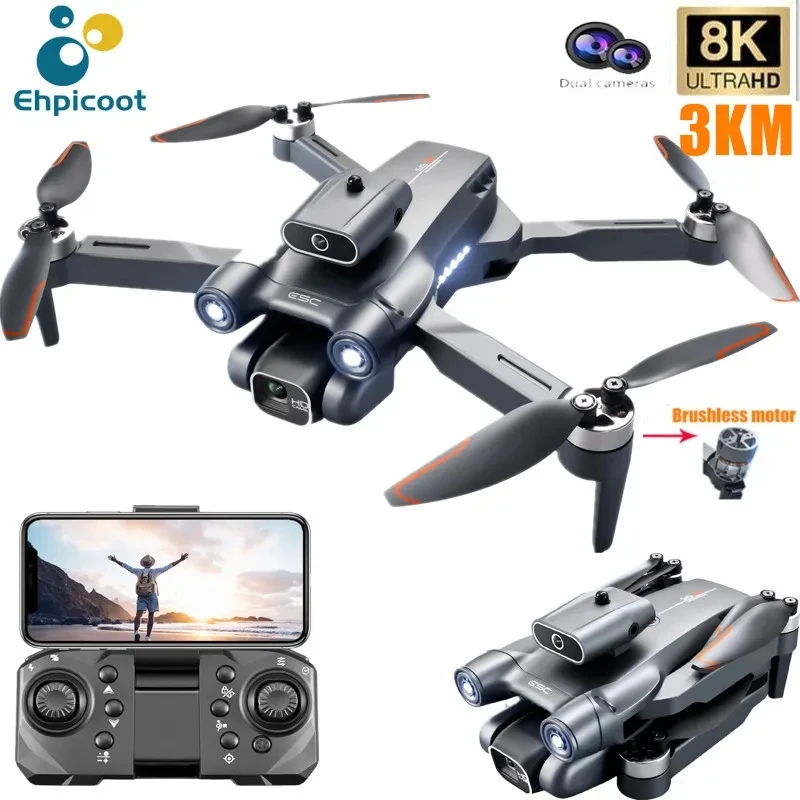 Nový S1S Mini Drone Caméra 8K Profesionálny kefový motor bez kefiek Dron Prekážka vyhýbania sa HD HD Dual Fotoaparát Skladacie štvorkolky