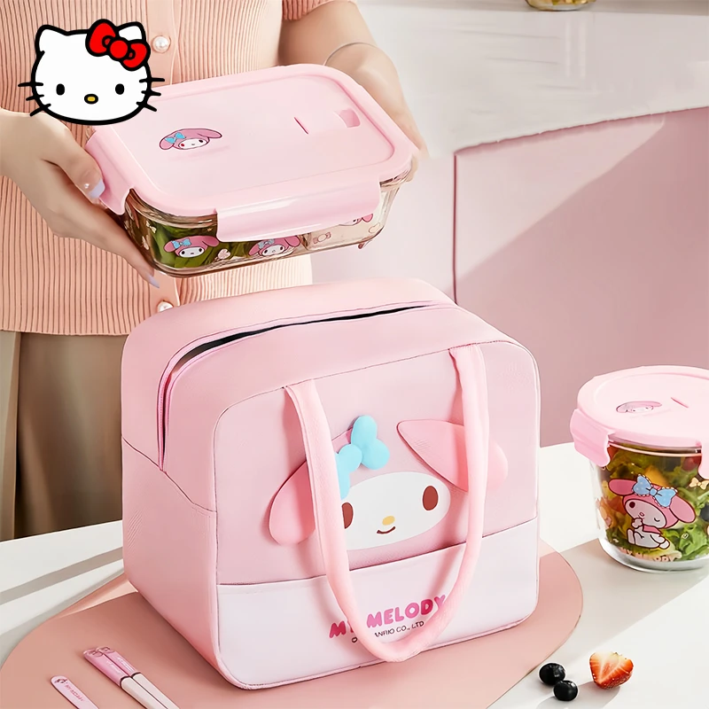 Nový Sanrio Hellokitty Mymelody Cinnamoroll obed s taškou kawaii anime študent Izolovaný obedový box taška na obedné tašky darček