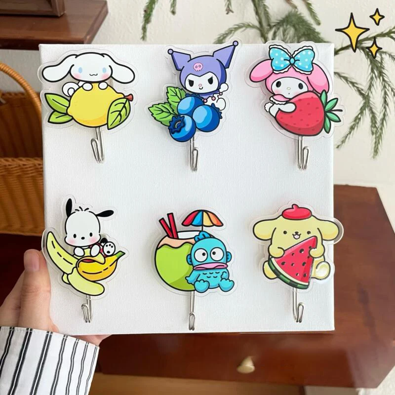 Nový Sanrio Hook Kawaii Anime Hello Kitty Kuromi Cinnamoroll Mymelody Girl Cute Wall Hook Kúpeľ