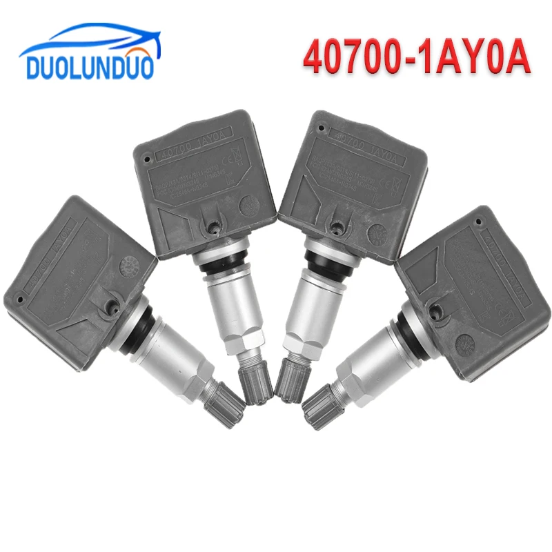 Nový senzor tlaku 4ksov v pneumatikách 433 MHz Auto príslušenstva 40700-1AY0A 407001AYOA pre Nissan Infiniti FX EX 2013-2014