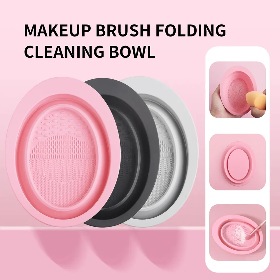 Nový silikónový make -up čistič čistiaca špongia Remover farebne očné tieňové základné čistenie kefy farebné náradie