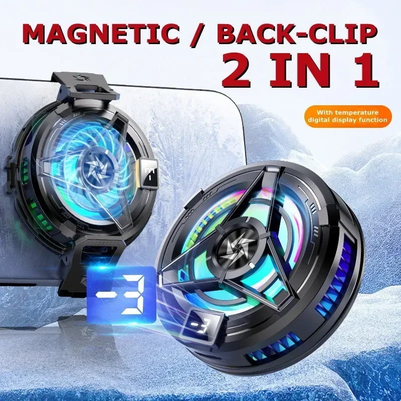 Nový SL17 Magnetický displej Telefóny chladič zadný klip 2 v 1 chladič pre iPhone 15 14 13 12 Samsung Xiaomi Huawei Cool Heat Wink