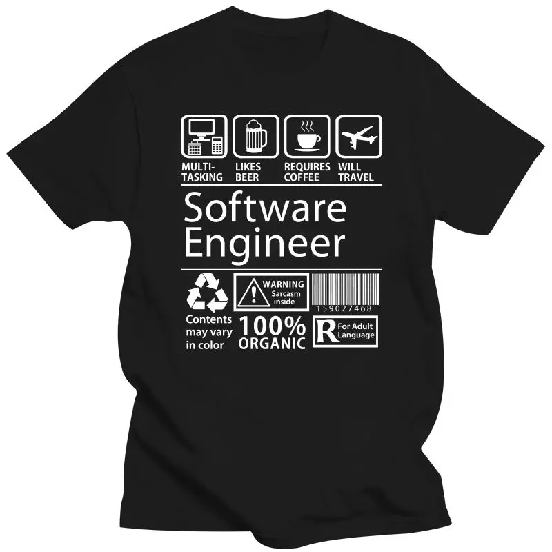 Nový softvérový inžinier programovanie Tieň Men Men jesť spánkový kód opakujte programátor Awesome Cotton Tees Tričko