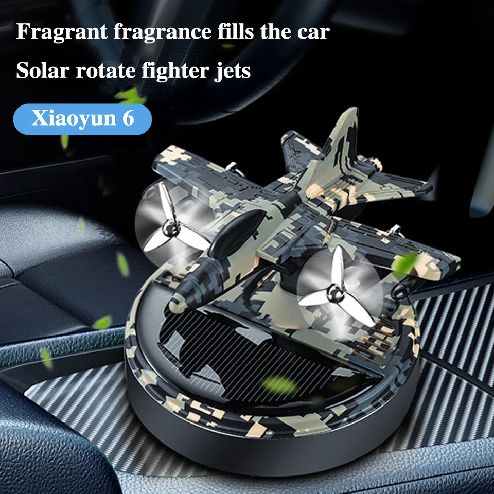 Nový solárny stíhací automobil Vzduch v vrtuľníku Rotate Parfumy Fragrance Decorácie Dodávky interiérové ​​príslušenstvo