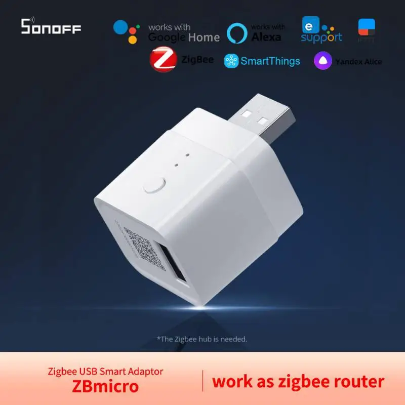 Nový Sonoff Zbmicro Zigbee Micro USB inteligentný adaptér pracuje ako Zigbee Router Fast Charger Adapter Práca s domácim asistentom MQTT Alexa
