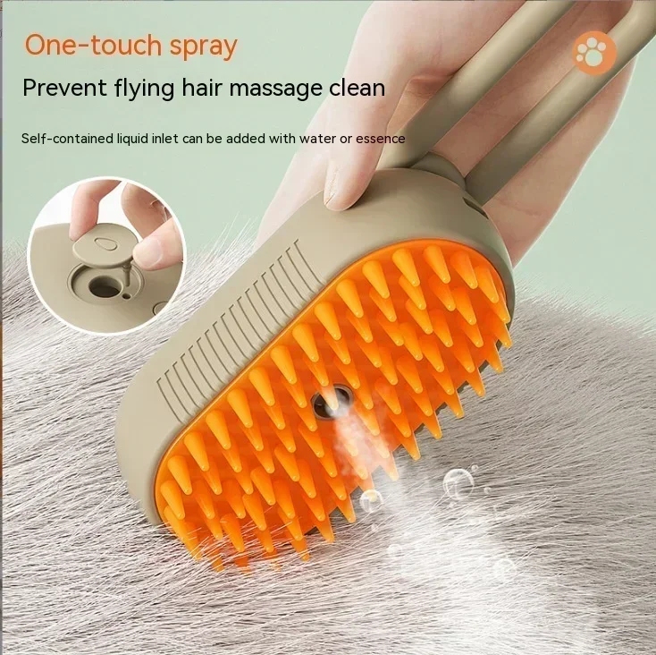 Nový sprej pre domáce zvieratá pre mačky a psov Pet Electric Spray Electric Spray Electry Hrebel One Key Spray proti lemeniu masážou kefou, Čistá masáž