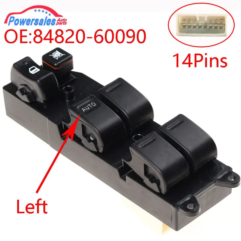 Nový spínač riadenia okna predného napájacieho okna pre Toyota Echo Yaris Camry Picnic 4Runner Hilux Tuv 84820-60090 8482060090