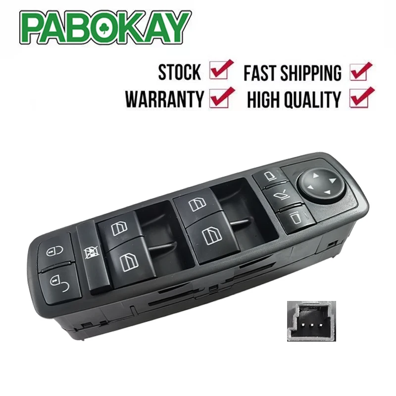 Nový spínač riadenia okna s čiernym elektrickým výkonom 1698206710 pre Mercedes-Benz W169 A-Klasse W245 B-Klasse 2004.09-2012.06