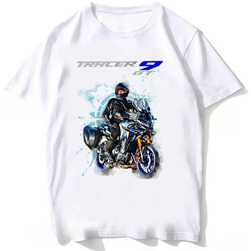 Nový súhrn mužov s krátkym rukávom Moto Sport Boy Cast Cool Cool Riding Tops Tracer 9 GT Motocykel 2024
