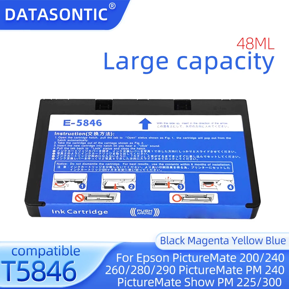 Nový T5846 Atramentová kazeta kompatibilná pre Epson Picturemate 200 240 260 280 290 PM 240 Show PM 225 300 TLAČKA 5846 1SET