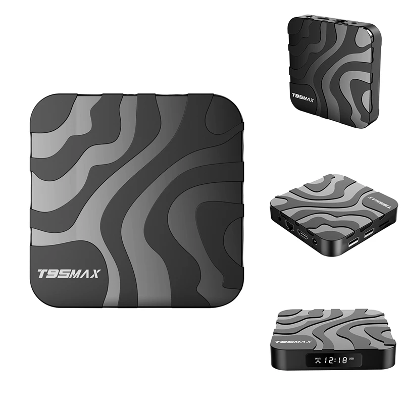 Nový T95max 6K TV Box H618 Android 12.0 4K Player Medium HDR Dual WiFi T95 Max Set Top Box Eu Plug Eu