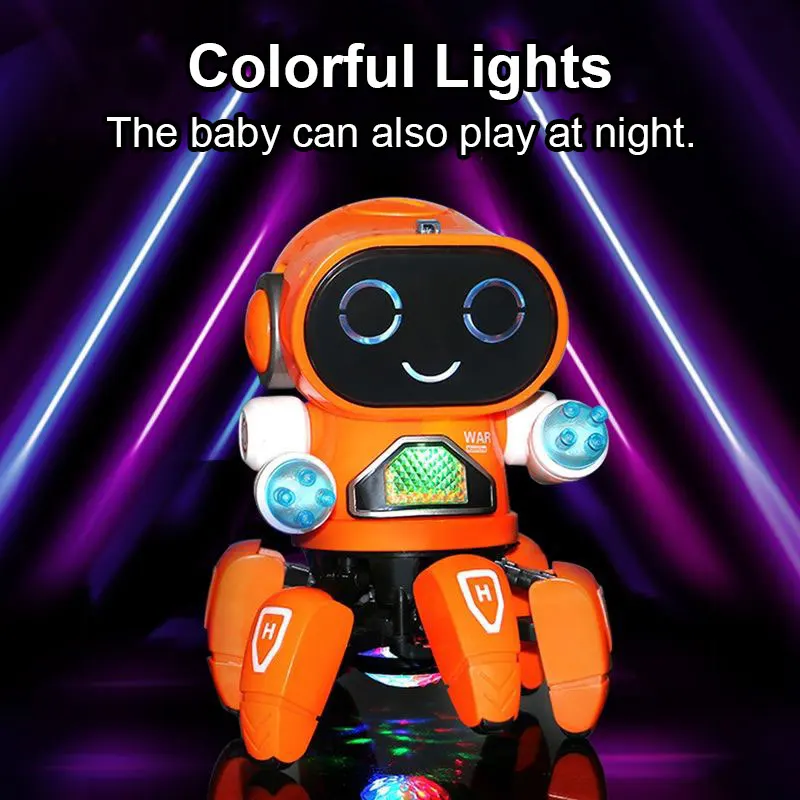 Nový tanečný robot elektrický domáce zviera muzikál žiariace hračky 6 pazúry chobotnica robotov narodeninové darčeky hračky pre deti interaktívny darček