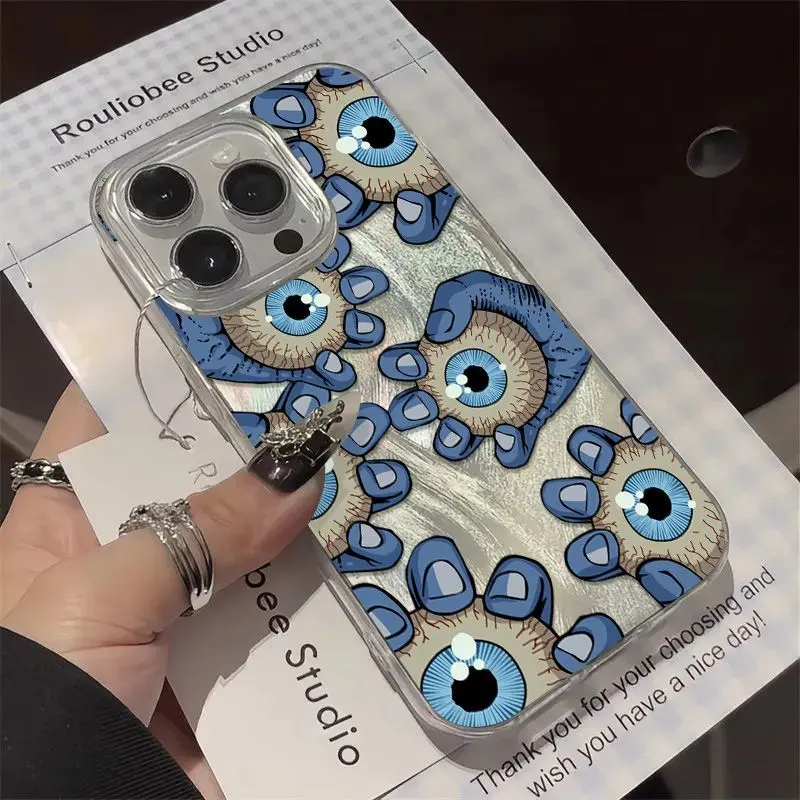 Nový trend Devil Claw Eyes Cartoon Telefón puzdro pre iPhone 16 15 14 13 12 11 Pro MAX X XS XR 7 8 Plus vysoká kvalita tvrdého krytu Y2K