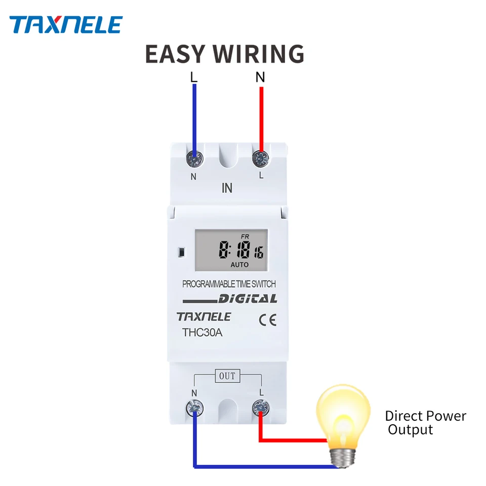Nový typ din Rail 2 Wire Weekly 7 dní Programovateľný časový časový prepínač Relé relé Časovač AC 220V 230V 12V 24V 48V 16A 30A