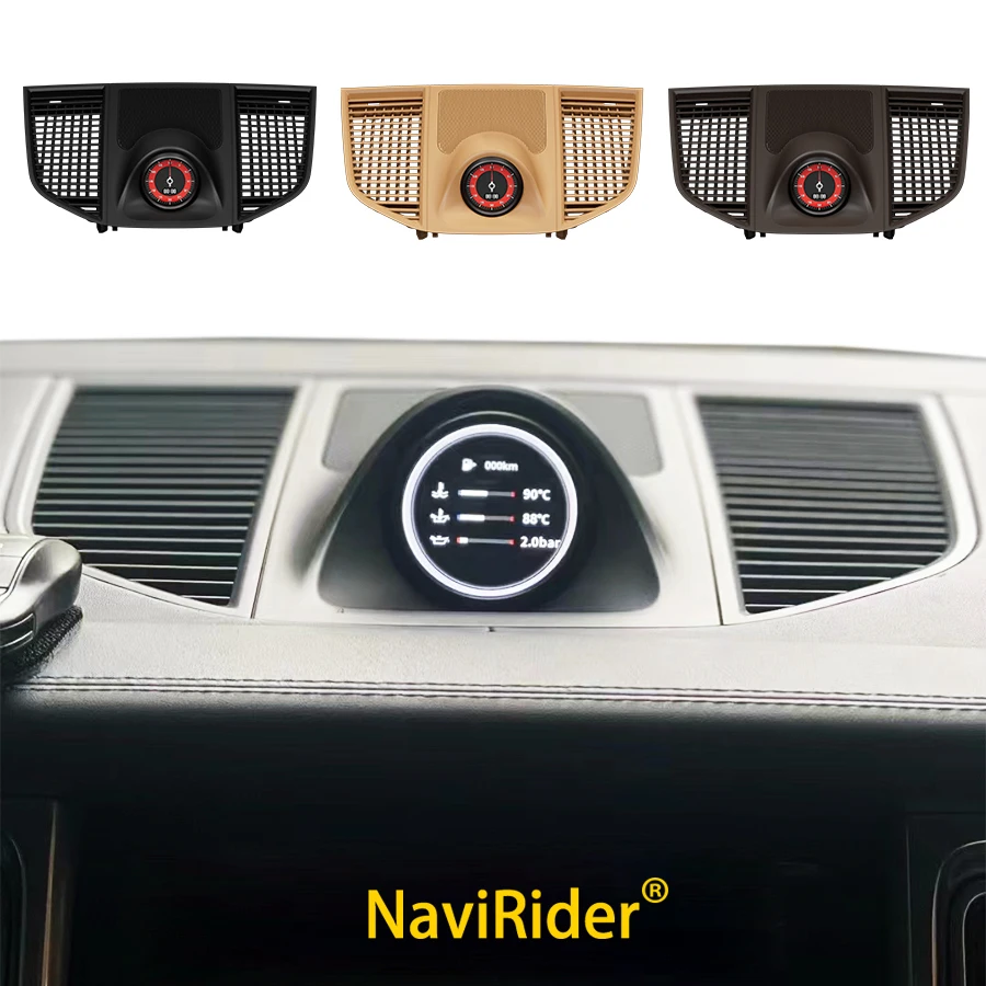 Nový upgrade LCD Stopky automobilu pre Porsche Macan 2014-2021 Interiérový prístrojový panel Centrálny hodín Kompasový čas elektronický meter