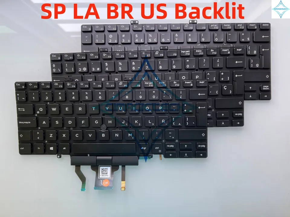 NOVÝ US LATINSKÝ SP SPANISH FRANSH FRANSH BRAZIL BR BARDLIT PRE DELL Latitude 5400 5401 5410 5411 2019 Trackpoint 0MNFJ6 0KHDRG Klávesnica