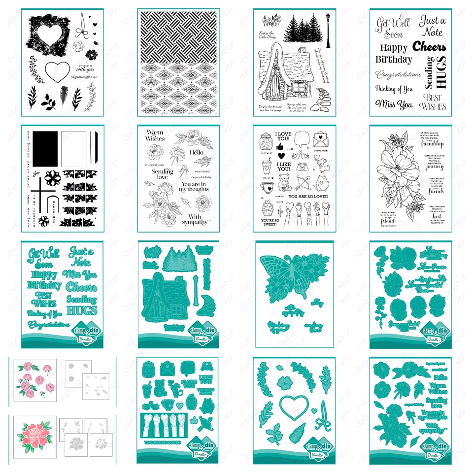 Nový Valentín Happy Mail Die & Clear Stamp Combo Scrapbook Diary Dekorácie šablón Šablóna Šablóna DIY Pozemná karta