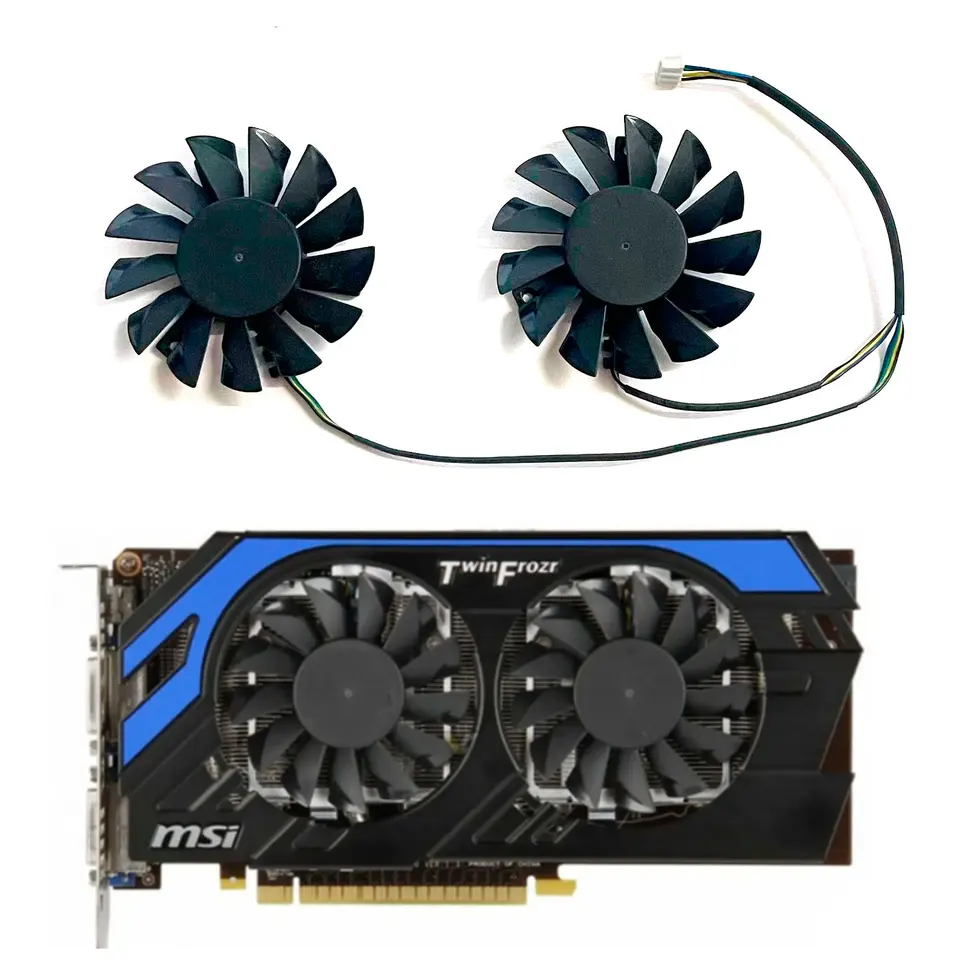 Nový ventilátor GPU 4pin 75mm PLD08010B12H PLD08010S12HH Vhodný pre MSI GTX650 GTX670 GTX680 TWIN FROZR III VENTIL