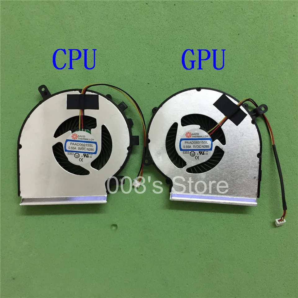 Nový ventilátor OEM CPU GPU pre MSI GE72 GE62 PE60 PE70 GL62 GL72 2QD 2QE 2QF 007X 053X 216XCN COOLER PAAD06015SL DC5V 0,55A RADIATOR