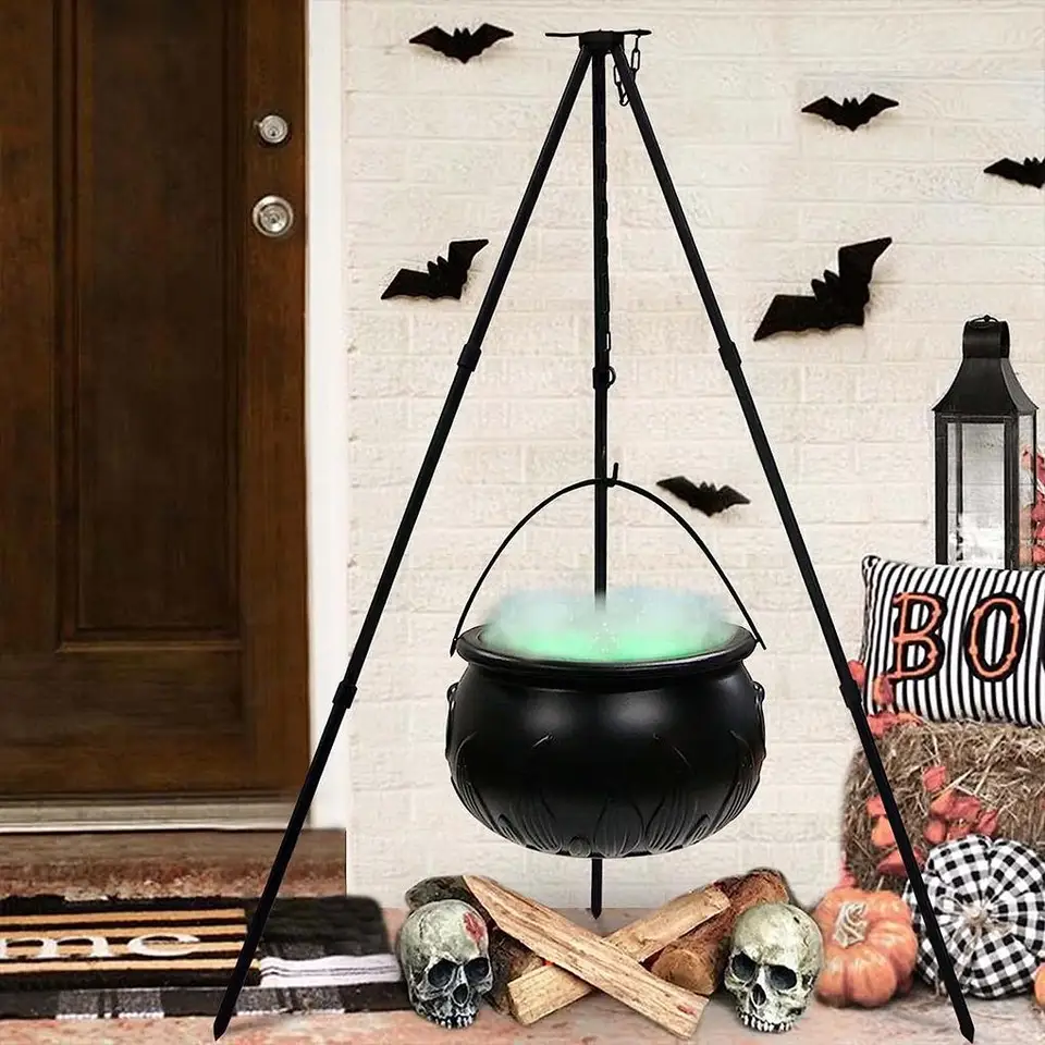 Nový veľký čarodejnícky kotol na statív Halloween Party dekor vonkajší hocus pocus candy misa vedro