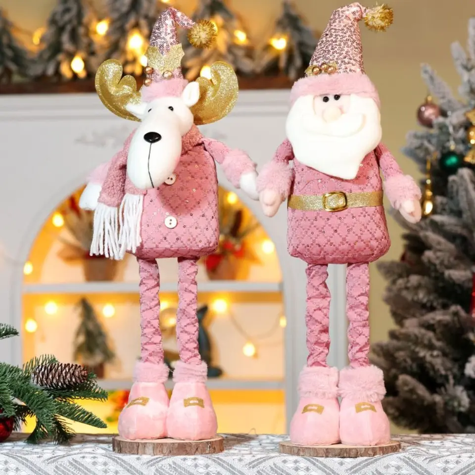 Nový vianočný snehuliak Teleskopická bábika scéna scéna vianočná dekorácia Merry Christma Gift Pleted Elk Doll Home Decoration