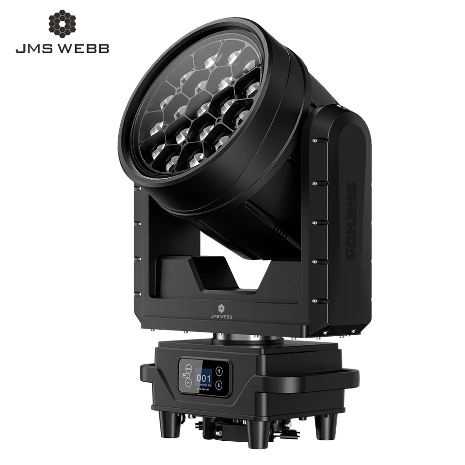 Nový vodotesný LED lúč LED+Wash Big Bees Eyes 19x40W RGBW s rôznymi farebnými zaostrovacími efektmi vhodnými pre barové večierky koncerty