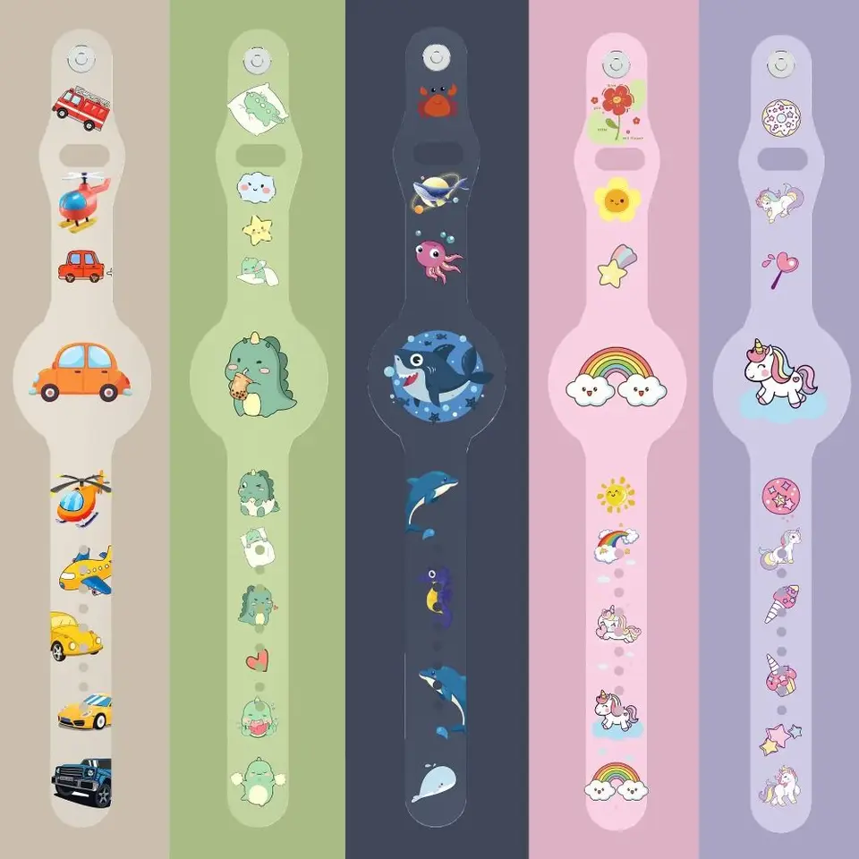 Nový vodotesný pre Apple Airtag Držiteľ náramku Kids Kids Silikone Case Case Children pre Airtags Case Watch Band