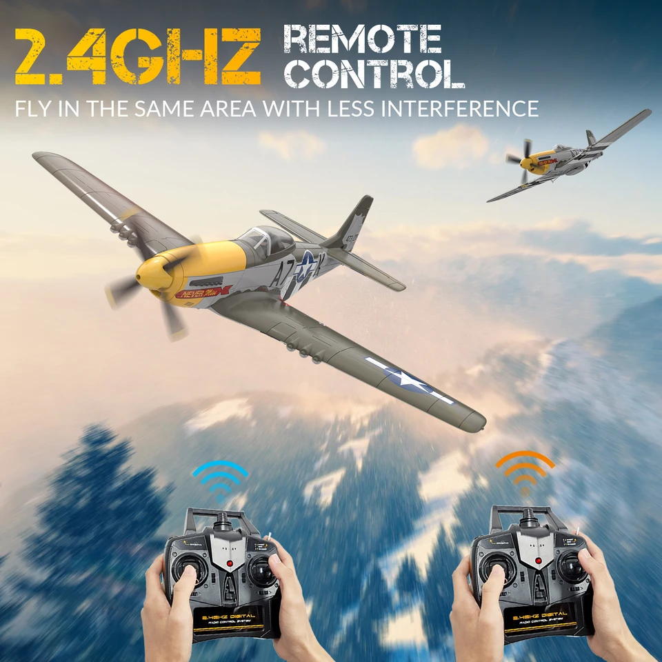 Nový volantex 500 mm P51 Mustang RC Plan 2,4G 4ch RC Fighter One Key Aerrobatic RTF Aircraft Glider s motorom bez kefy