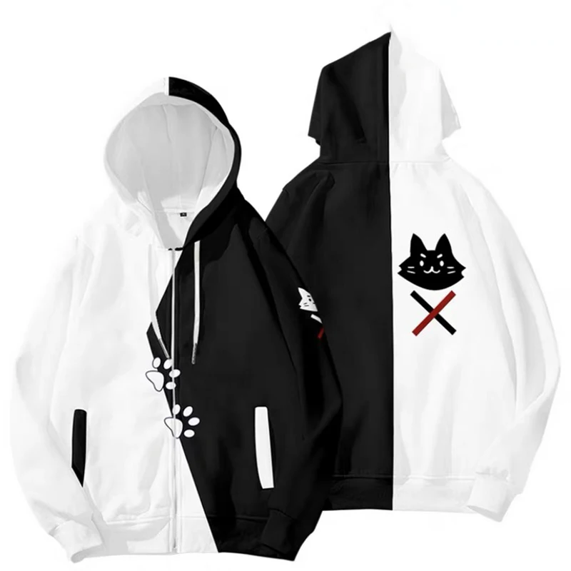 Nový vtuber ookami Mio Cosplay kostýmy mikiny mikina Muži Muž Ženy s dlhým rukávom zips -up kapucňa kabát