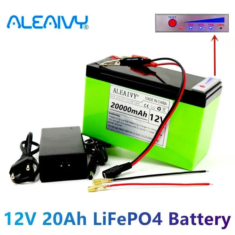 Nový výkonový displej 12 V 20AH LifePo4 Littium Batéria je vhodná pre batériu solárnej energie a elektrického vozidla+12V 3A nabíjačka