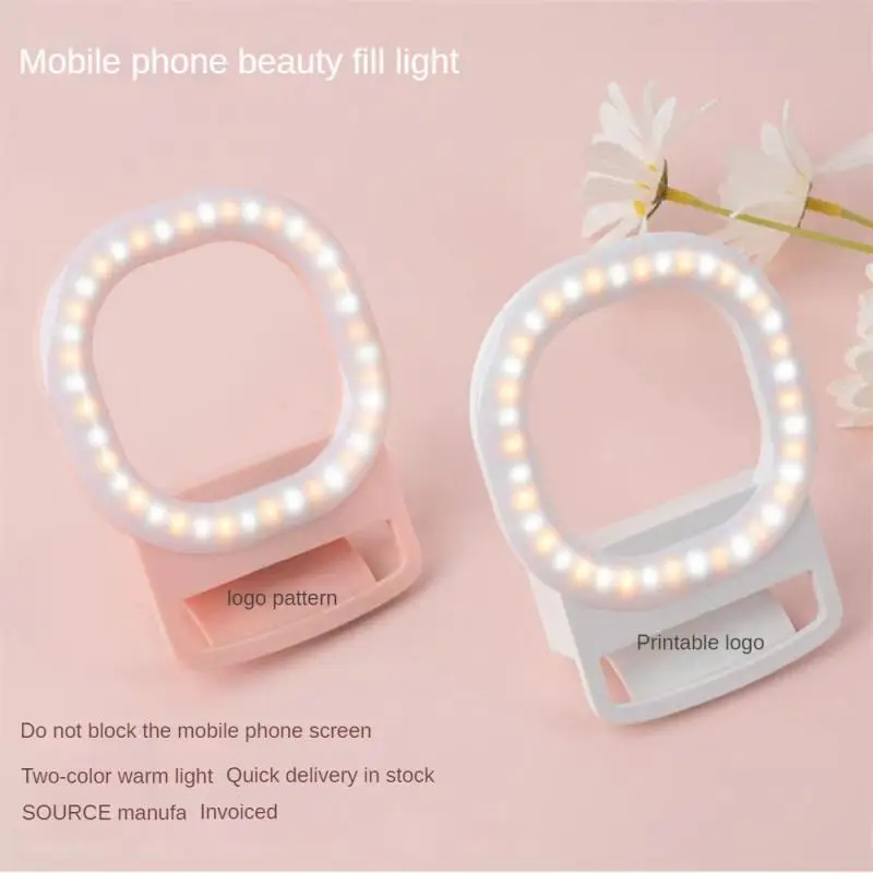 Nový výplň svetlo mobilný telefón USB nabíjanie LED selfie výplň Svetlo Square Live Light Clip Type Selfie Lamp Tablet Tablet