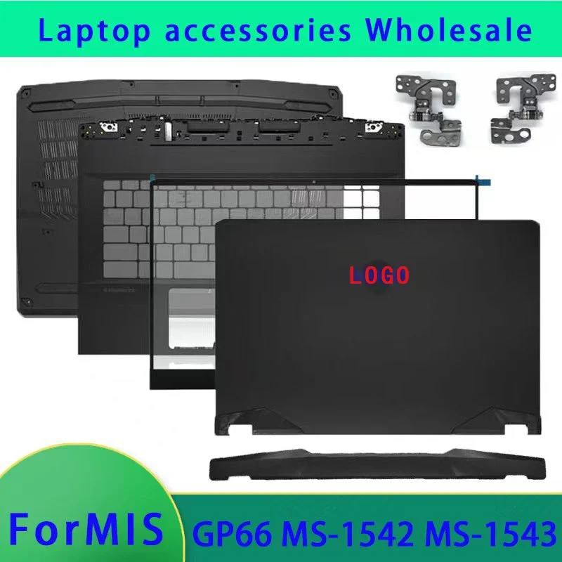 Nový zadný kryt obrazovky pre MSI GP66 MS-1542 1543 NAPOHOP LCD LCD zadný kryt predného rámu Palmrest Spodný škrupší horný horný horný puzdro