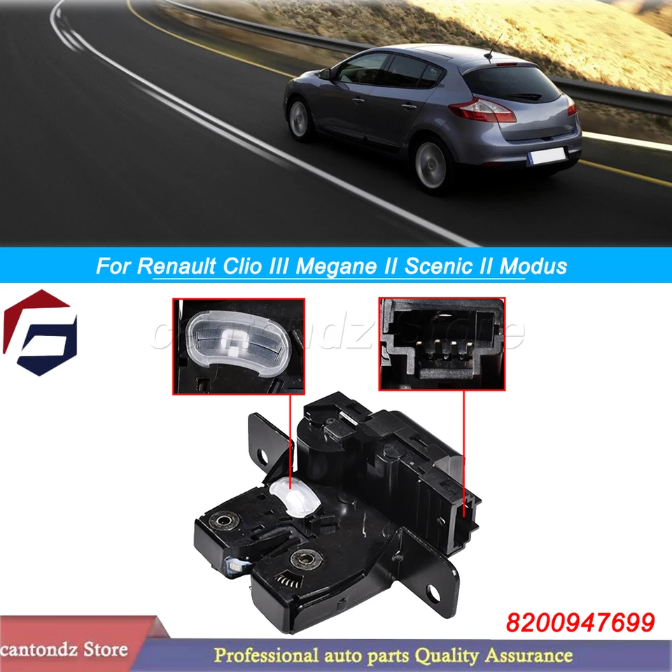 Nový zámok zámku Tailgate Latch pre Renault Clio III Megane II Scenic II Modus 2002 2003 2004 2005 2006-2014 8200947699