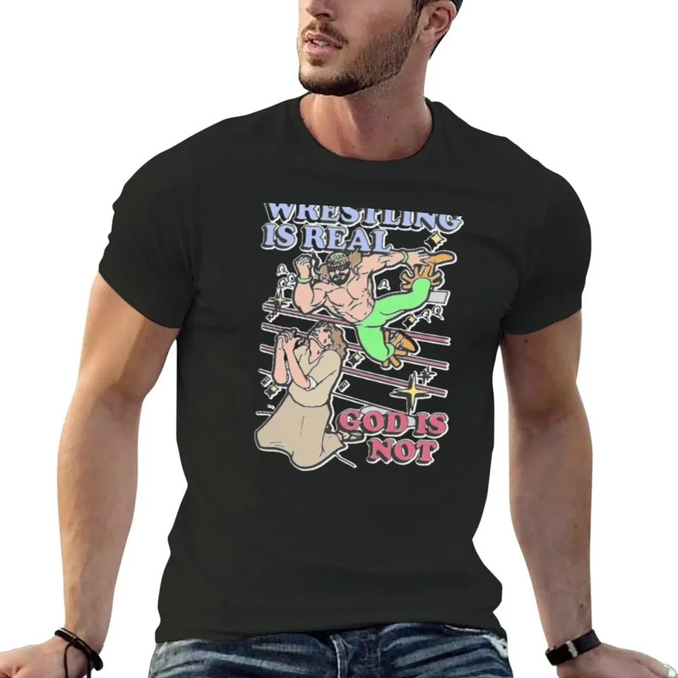 Nový zápas je skutočný, Boh nie. Tričko Tops Boys Biele tričká s rýchlym sušiacim tričko Čierne tričká pre mužov