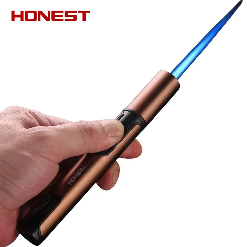 Nový čestný kov Windproof Rivelble Doplniteľné perá pochodeň zapaľovač Jet Flame Butane zapaľovač kuchyňa BBQ Candle Camping Pánske gadget