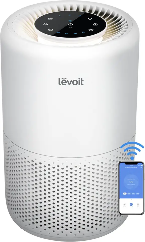 Nový čistič vzduchu pre domácu spálňu, Smart WiFi Alexa Control, pokrýva až 916 štvorcových, 3 v 1 filter pre alergie, znečistenie