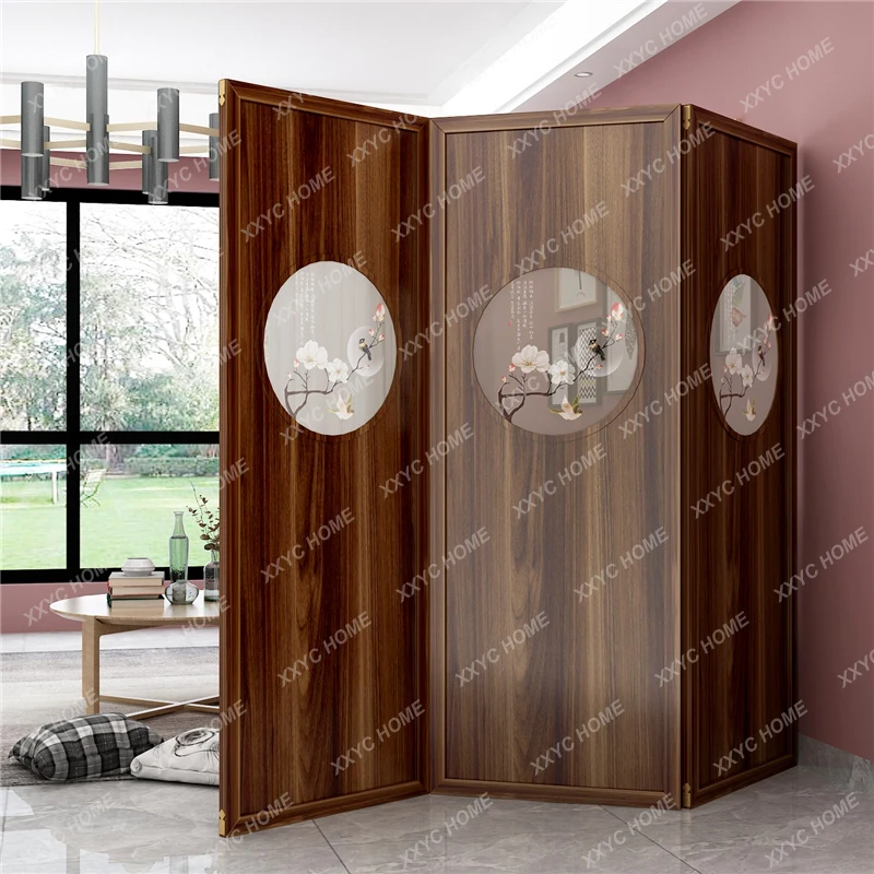 Nový čínsky štýl Vstup do obrazovky Solid Wood Obývacia izba Preležová spálňa pokrývajúca skladaciu mobilnú akordeónovú oddiel