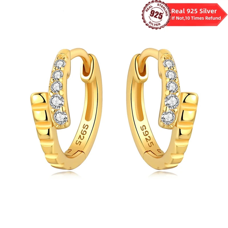Nový štýl 925 Sterling Silver Golden Color Series Dámske náušnice Fit Original Pandora náušnice jemné svadobné šperky darčeky